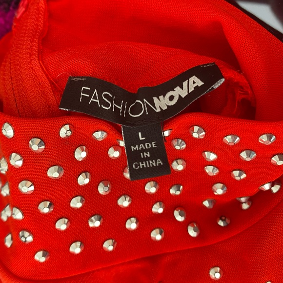 Red bedazzled bodysuit from FashionNova - Picture 5 of 5